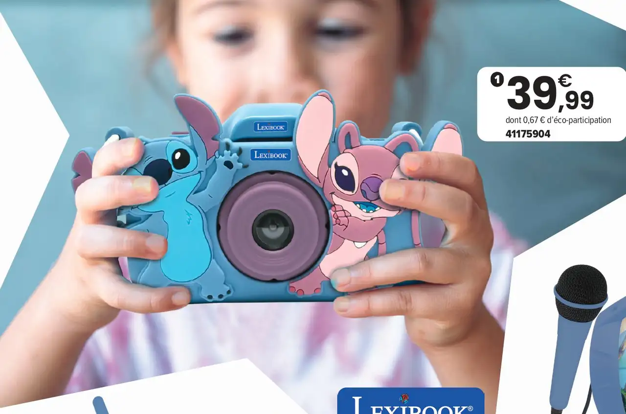 Appareil photo pour enfant avec protection Disney Stitch Lexibook