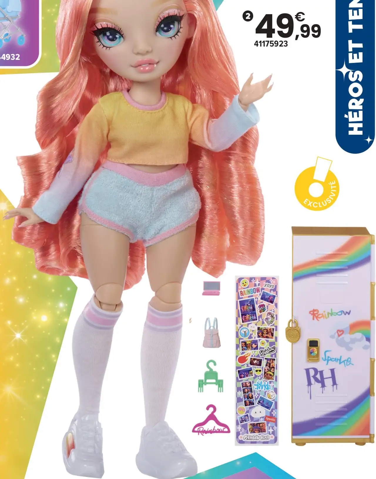 Coffret poupée Pinkly Paige et casier Rainbow High