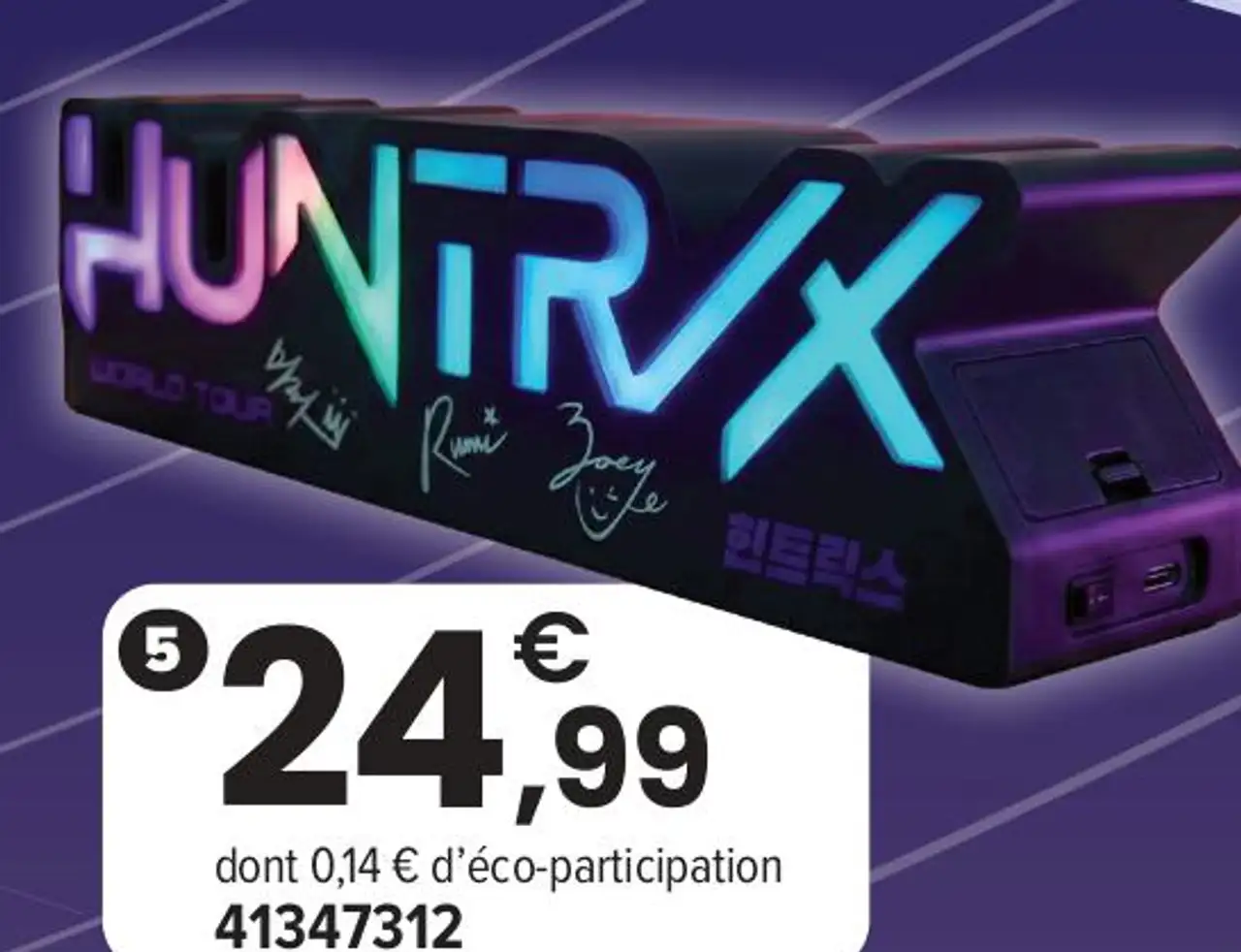 Lampe logo multicolor LED Huntrix KPop Demon Hunters