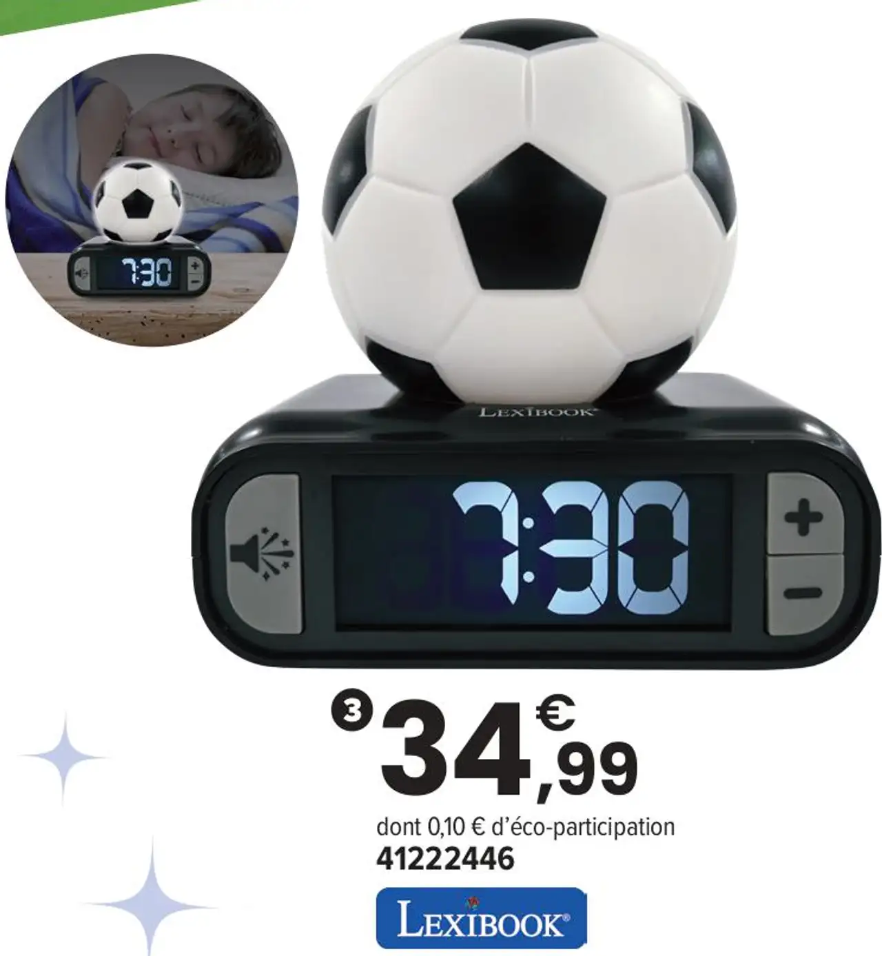 Réveil veilleuse Football Lexibook