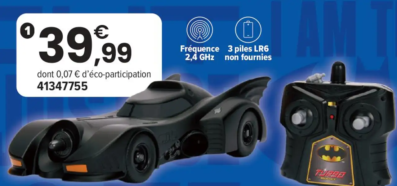 Voiture télécommandée Jada Batman RC Batmobile 1989