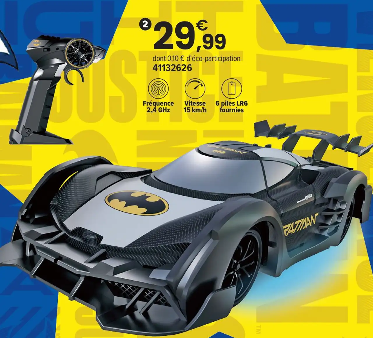 Voiture télécommandée Batman Voiture Racer RC 1/20ème