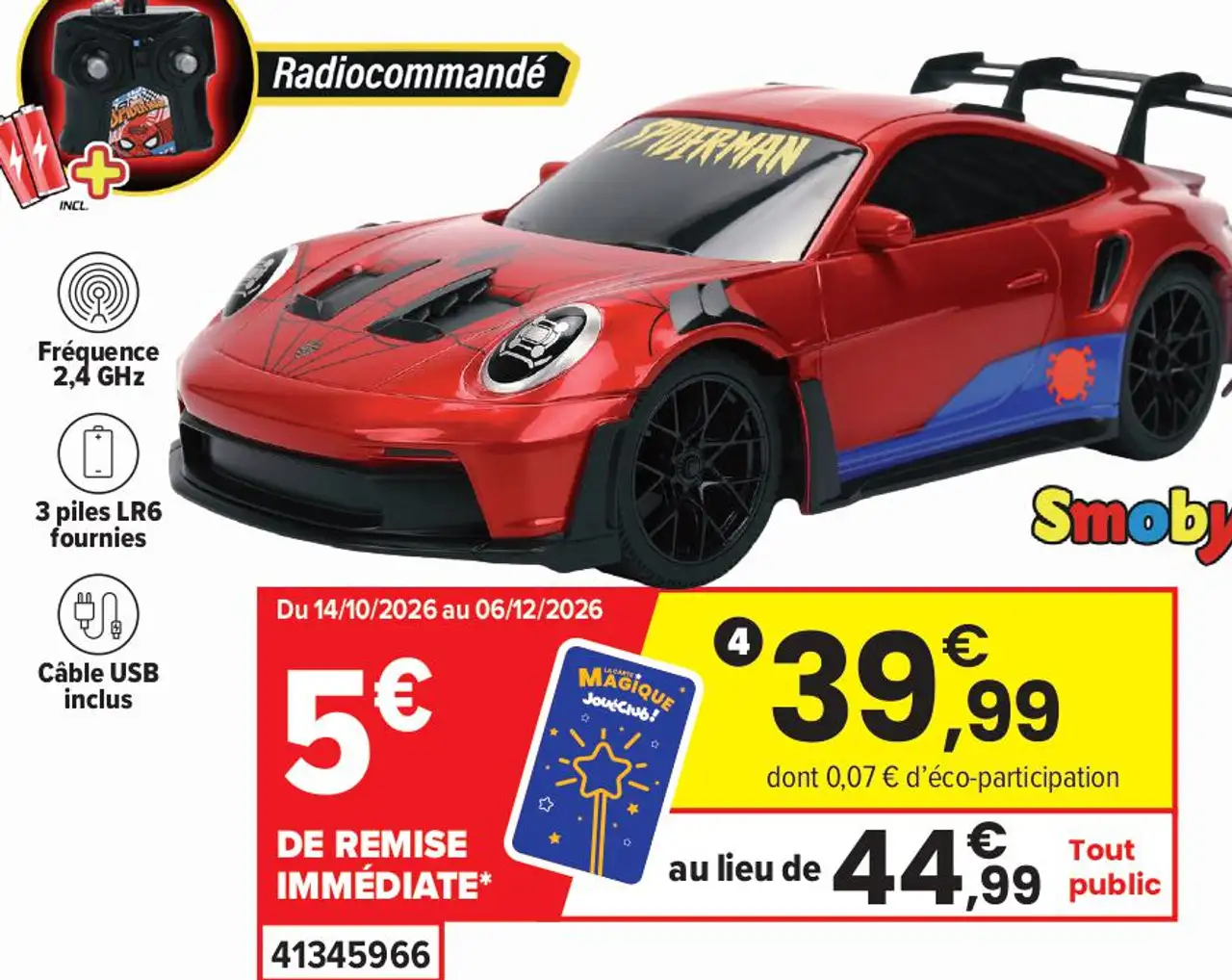 Spider-Man Jada RC Porsche 911 Smoby