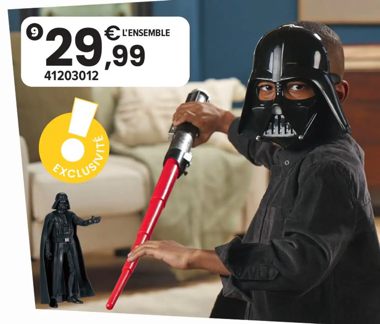 Pack Côté Obscur Dark Vador : figurine, sabre et masque Star Wars