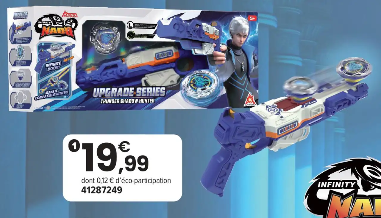 Infinity Nado Upgrade Series Lanceur Blasteur + Toupie Lumineuse