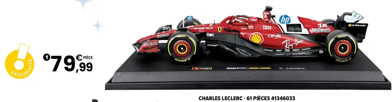 Voiture miniature F1 kit à monter Ferrari Charles Leclerc Bburago