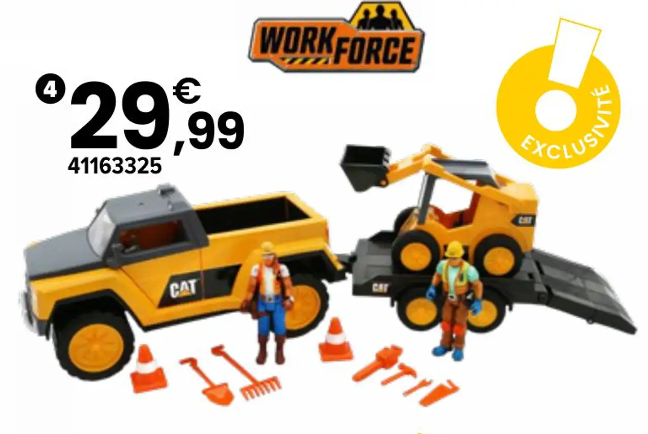 CAT Pack Workforce pick-up avec mini chargeur et 2 figurines