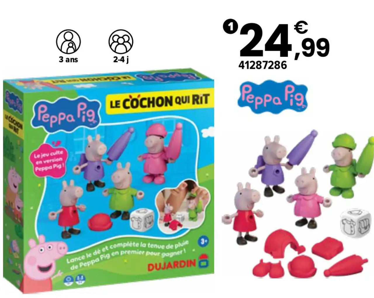 Jeu de société Peppa Pig Le Cochon qui rit Dujardin