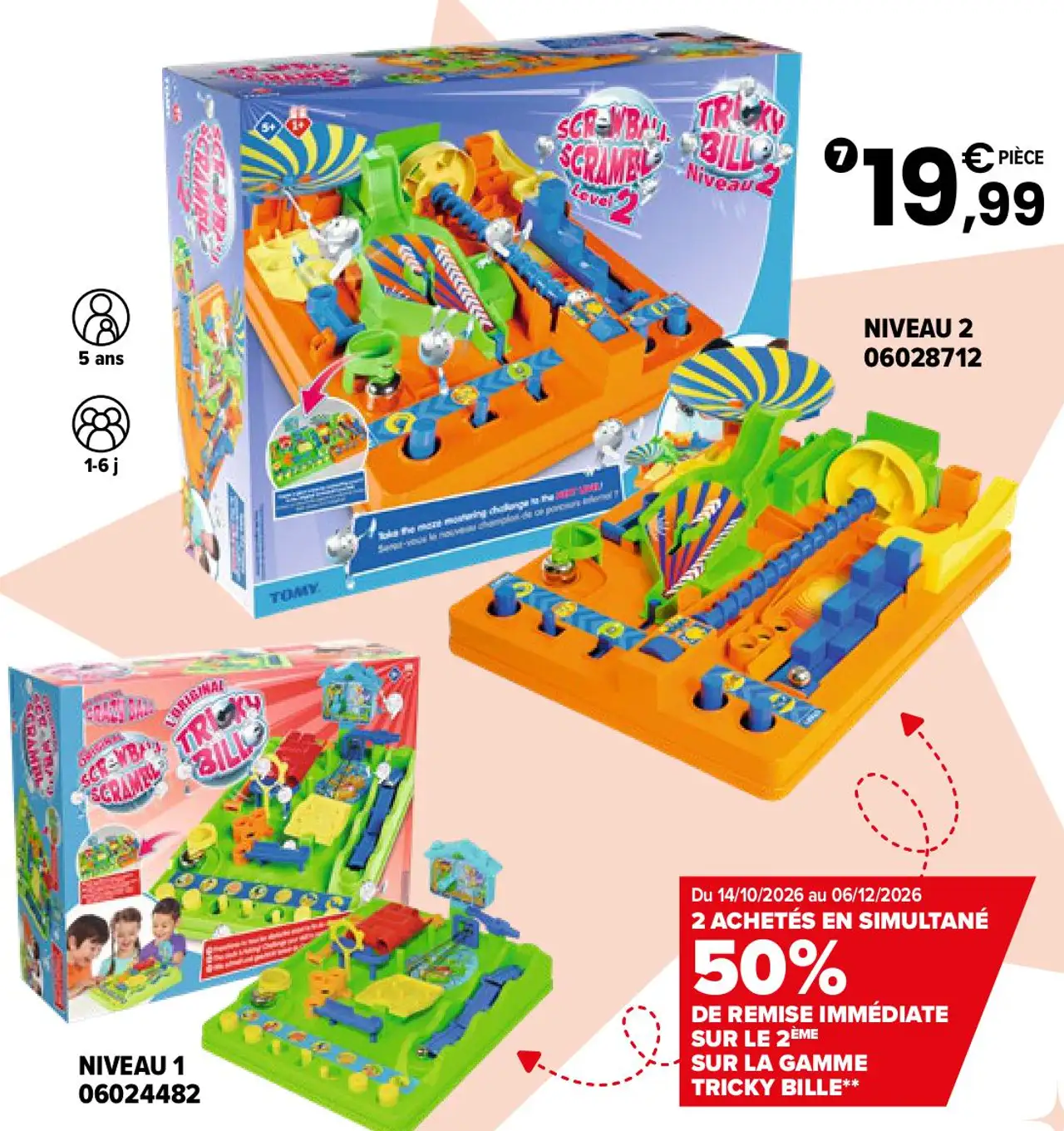 Jeu de parcours Tricky Bille Tomy