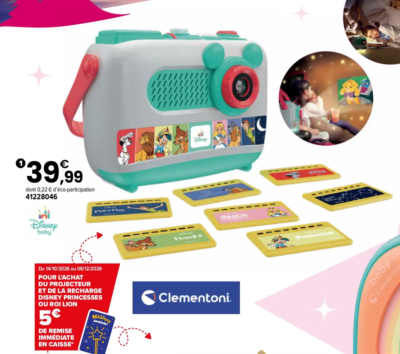 Projecteur et conteur d'histoires Plus Disney Baby Clementoni