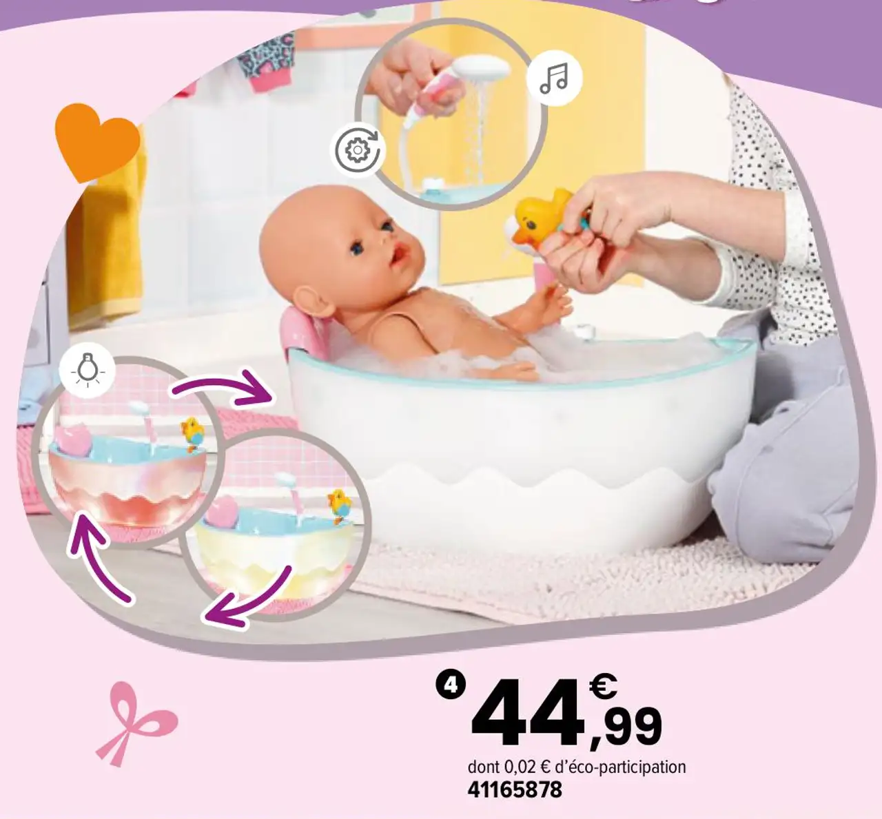 Baignoire salle de bain pour poupée Baby Born