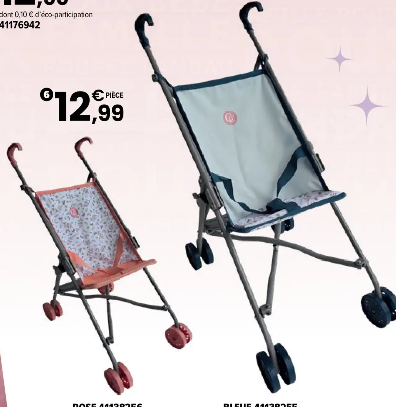 Ma première poussette canne pour poupée Cerise & Capucine
