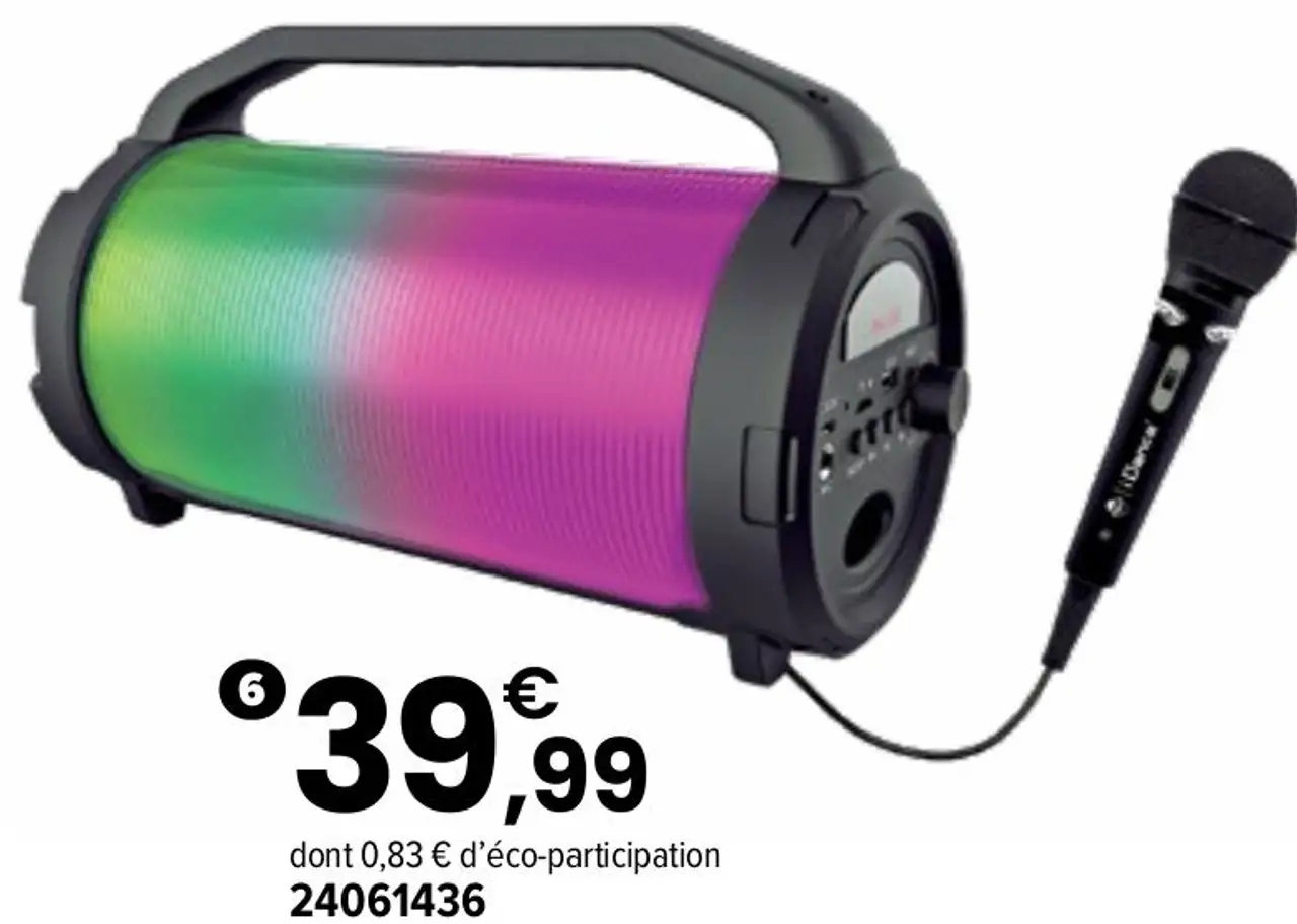 Enceinte Bluetooth lumineuse 50 W iDance 8 ans