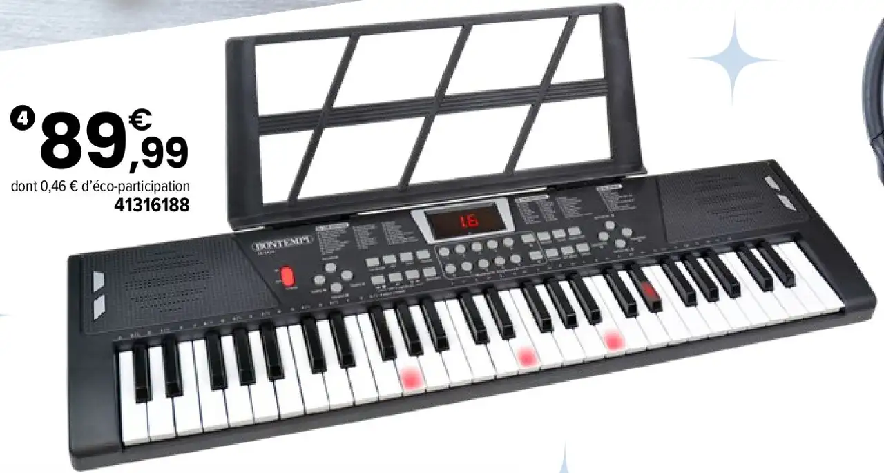 Clavier électronique de 54 touches et éclairage Bontempi