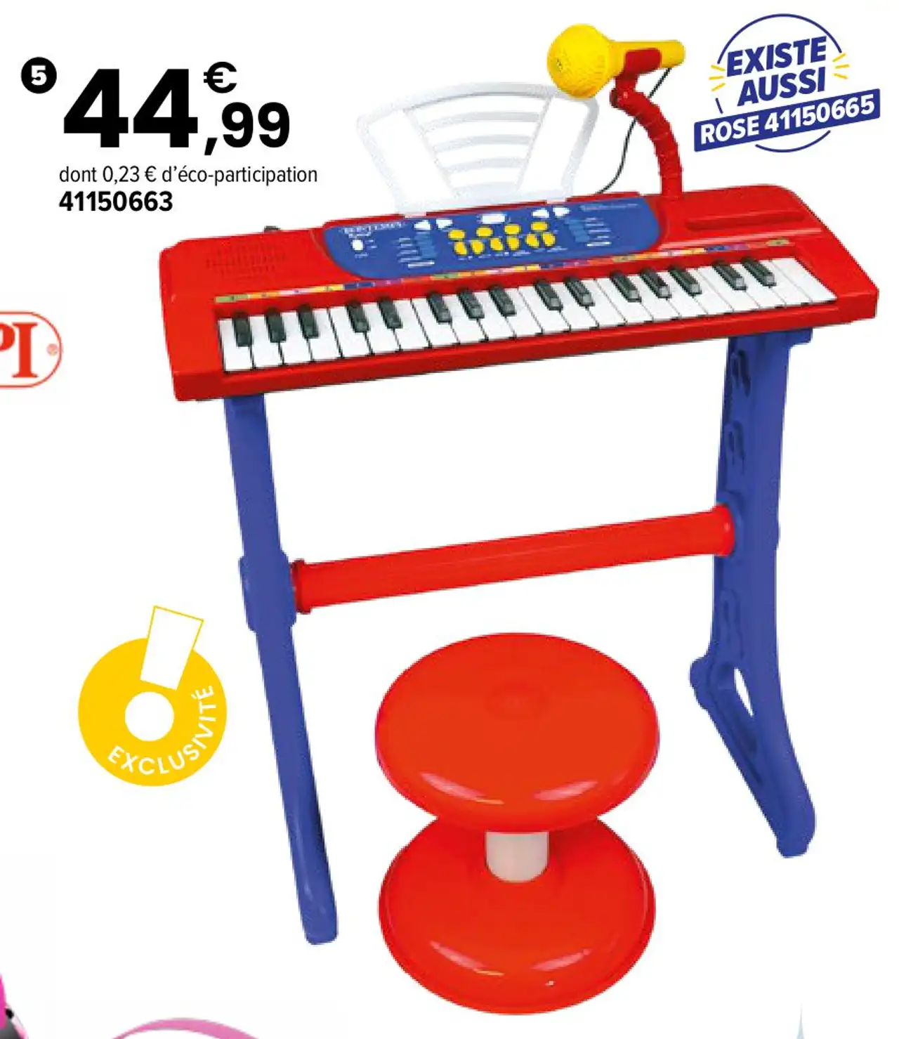 Clavier électronique avec micro, pieds et tabourets Bontempi