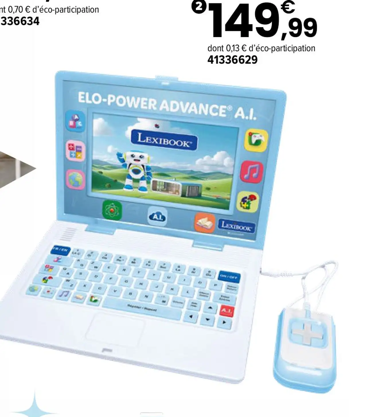 Lexibook Elo Power Kid A.I. - Premier ordinateur bilingue éducatif avec I.A.