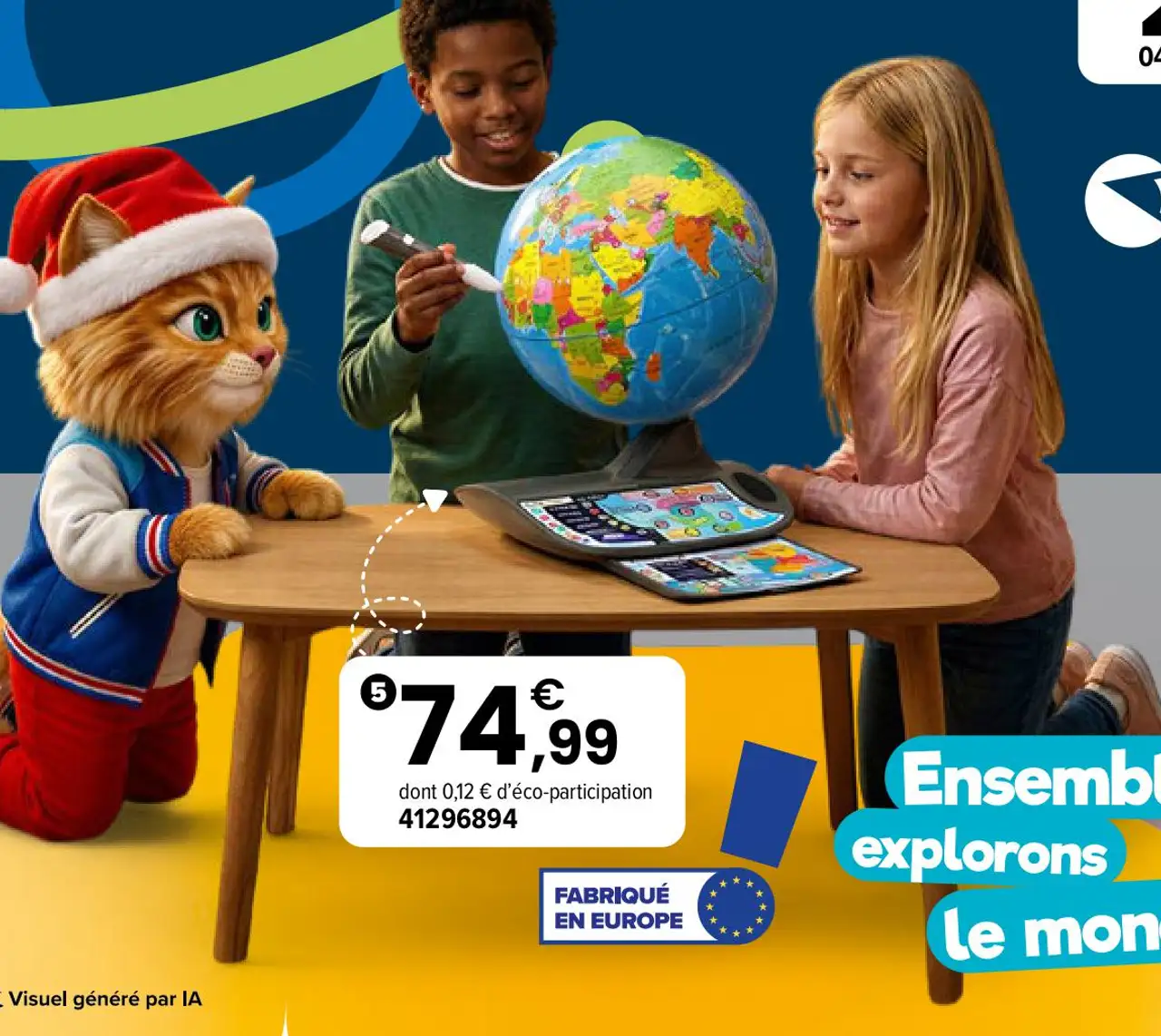 Globe interactif avec IA Exploraglobe Clementoni