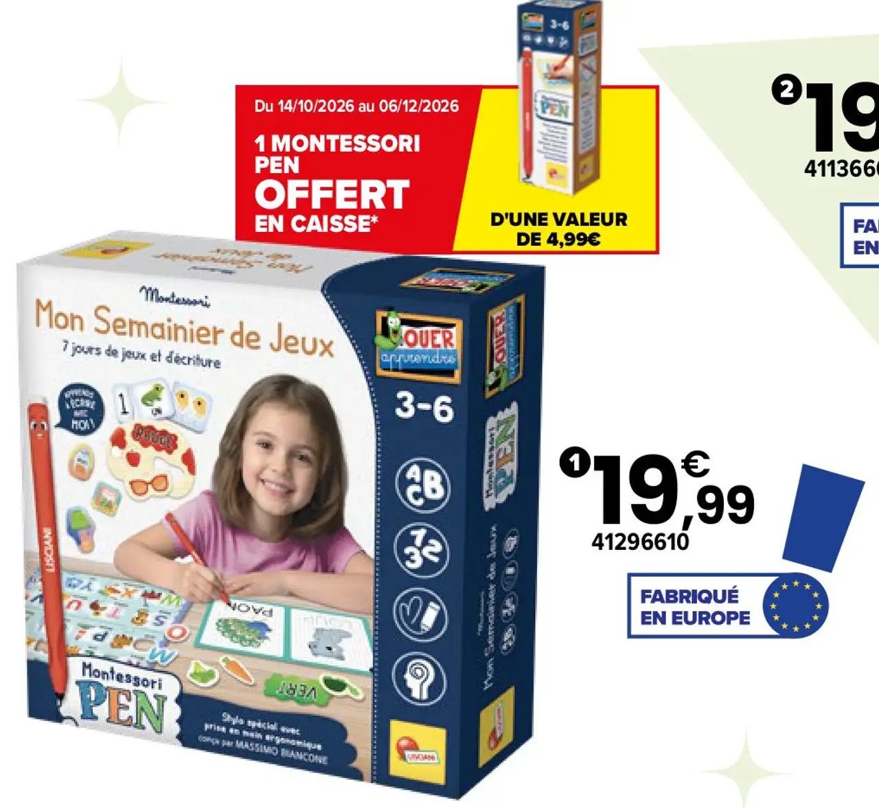 MONTESSORI - MON SEMAINIER DE JEUX | 3 ans Lisciani