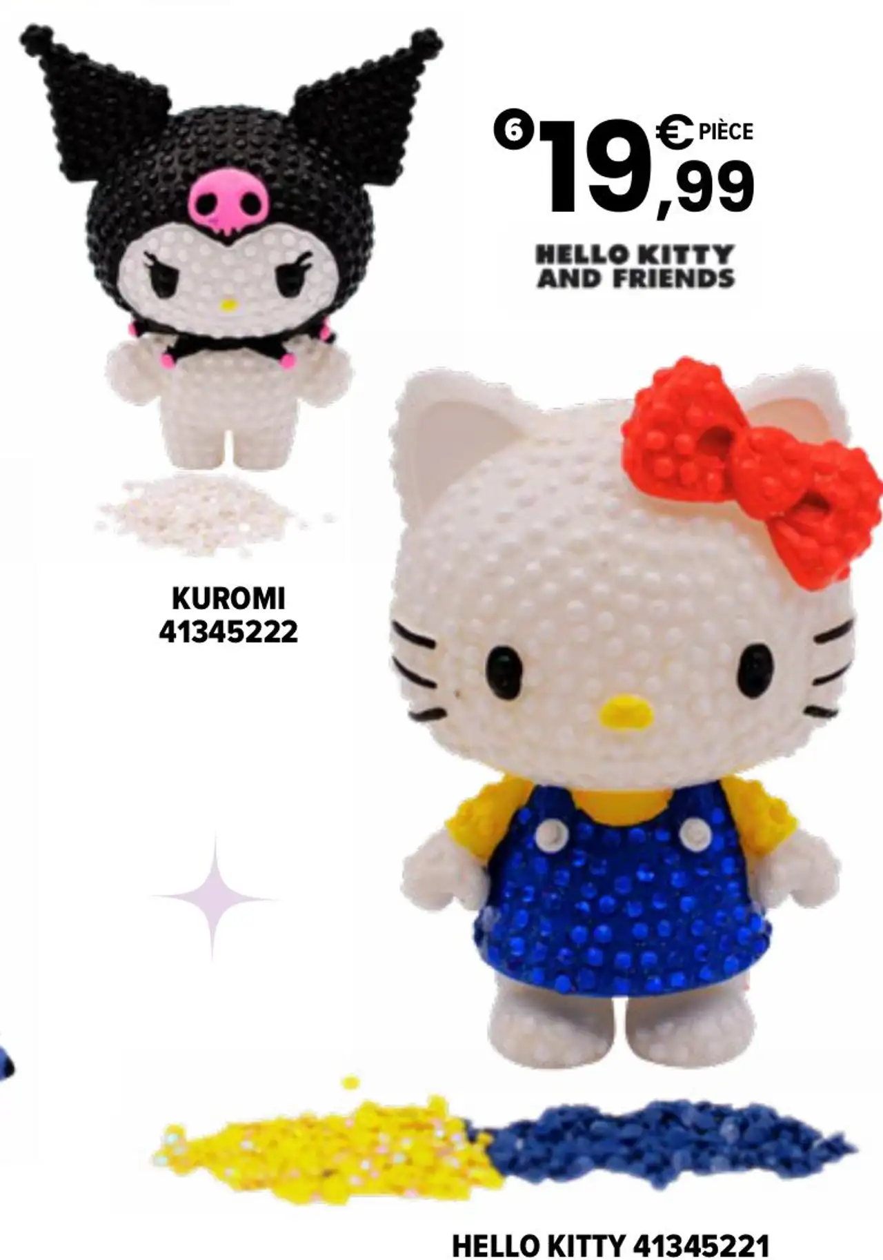 Figurine Crystal Art 3D Hello Kitty et Kuromi