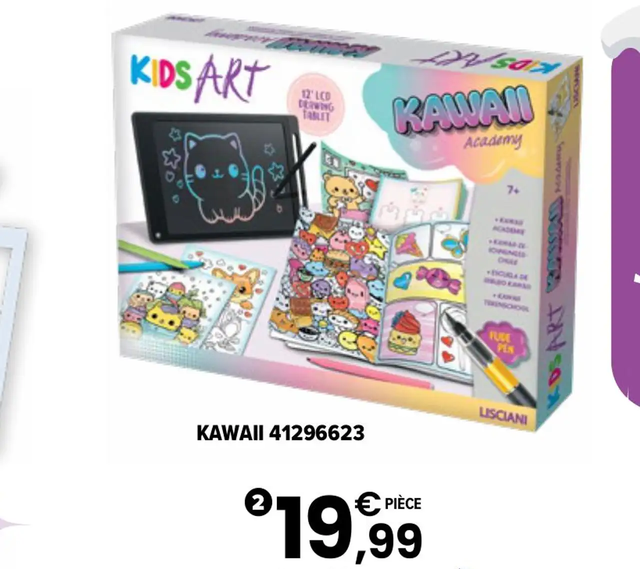 Tablette à dessiner LCD Kids Art Kawaii Academy Lisciani