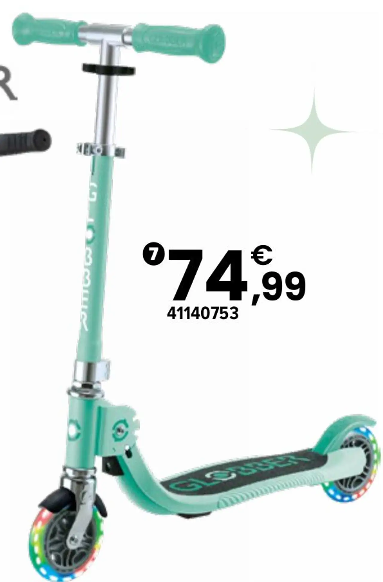 Trottinette 2 roues Flow Foldable Junior Lights Vert Menthe Globber