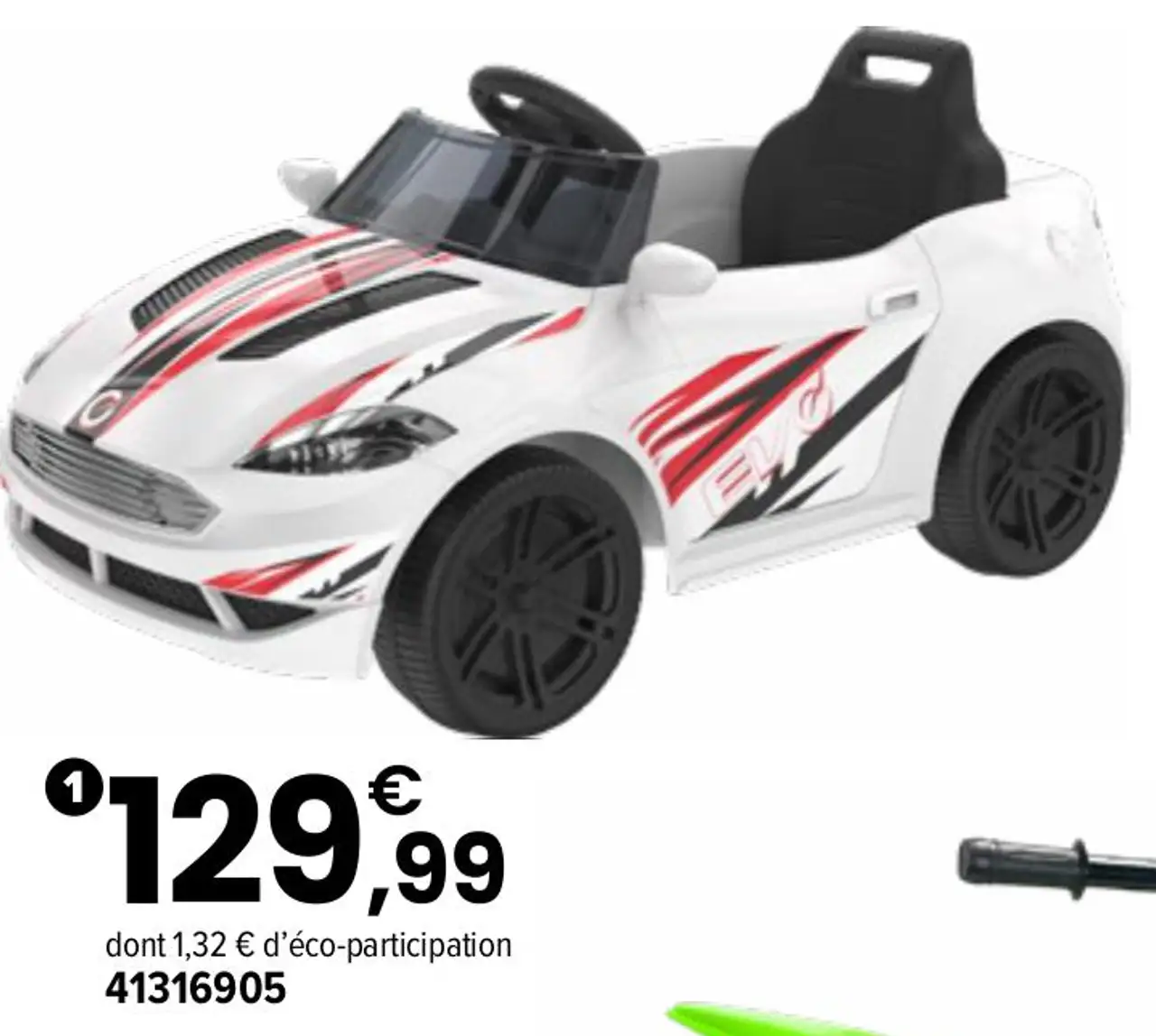 Voiture de course électrique Evo 7,4 V blanche