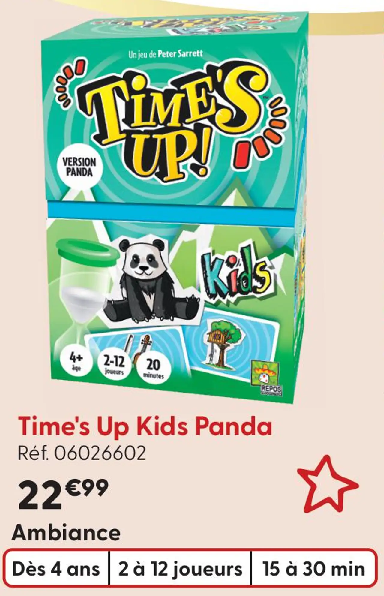 Jeu de société Time's Up Kids Panda