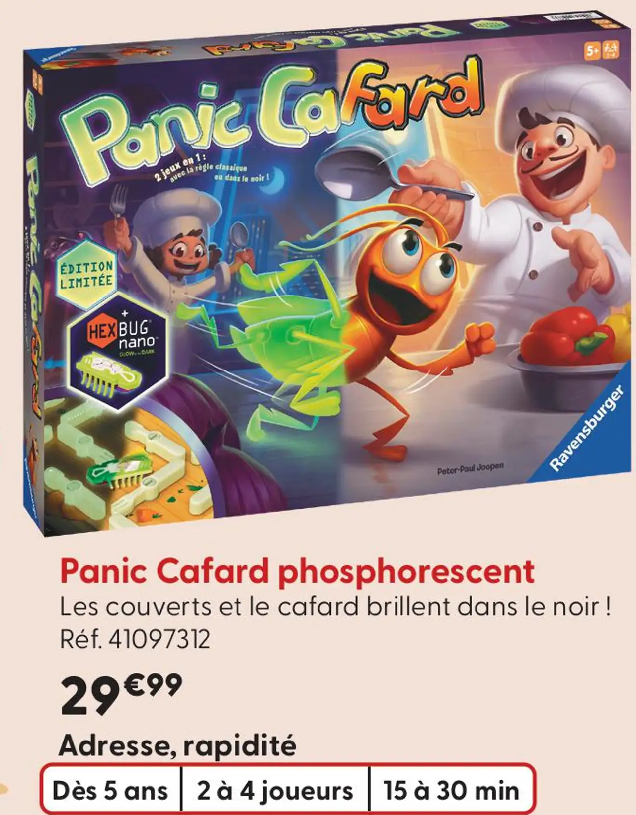 Jeu de société Panic Cafard phosphorescent