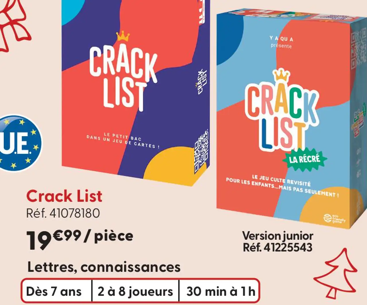 Jeu de cartes Crack List - Version junior