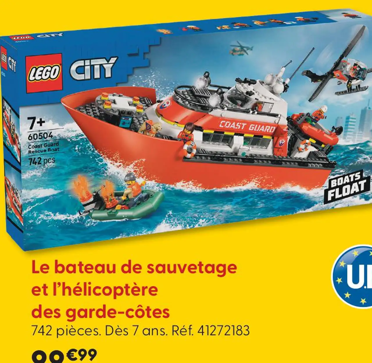 Le bateau de sauvetage et l'hélicoptère des garde-côtes LEGO City