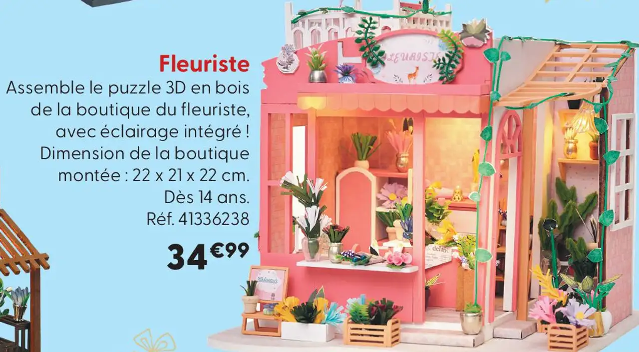 Fleuriste - Puzzle 3D en bois à assembler