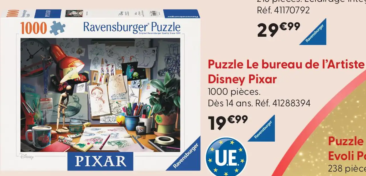 Puzzle Le bureau de l'Artiste Disney Pixar Ravensburger