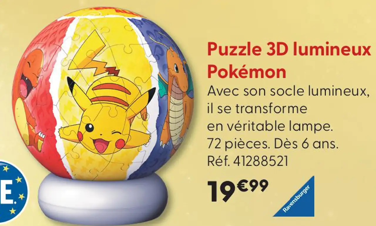 Puzzle 3D lumineux Pokémon Ravensburger