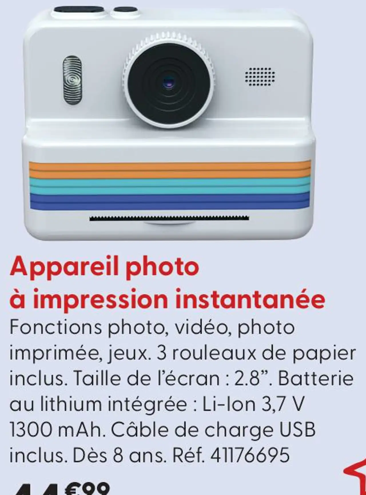 Appareil photo à impression instantanée