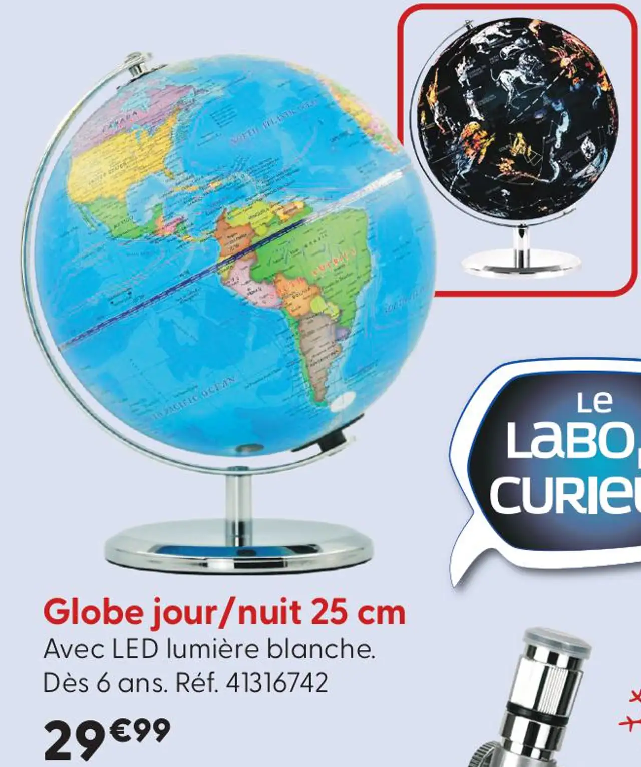 Globe jour/nuit 25 cm Le Labo des Curieux
