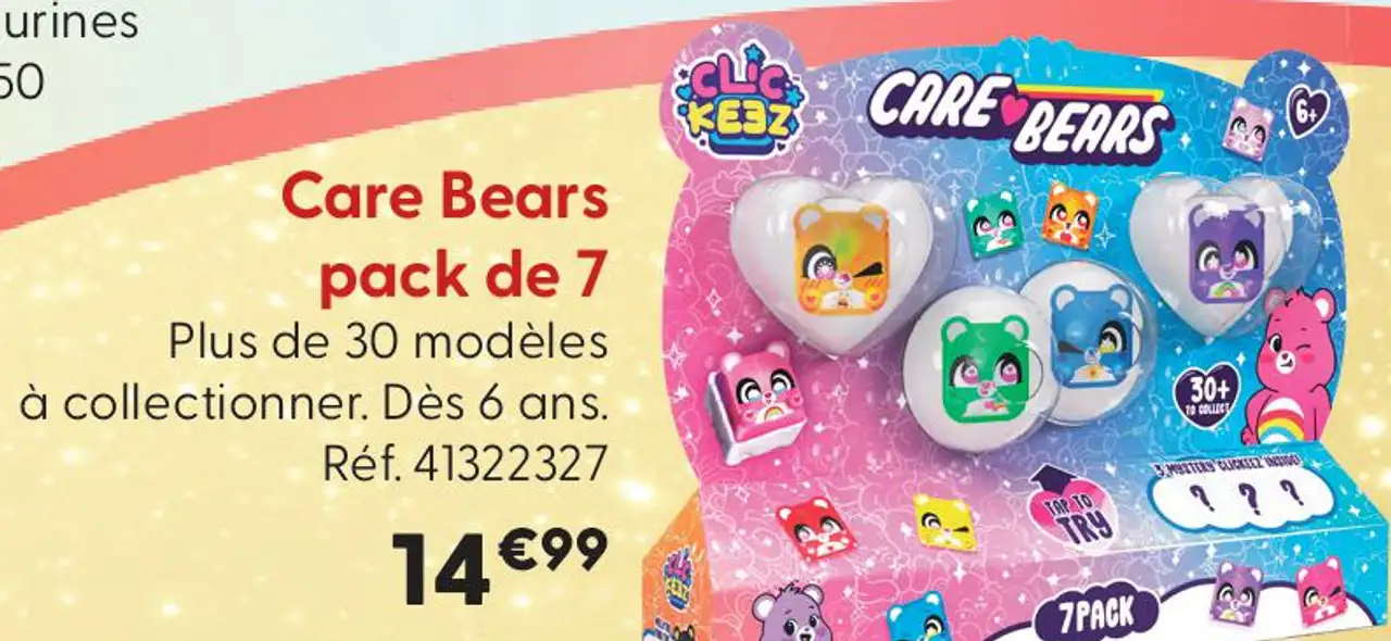 Care Bears pack de 7 Clickeez