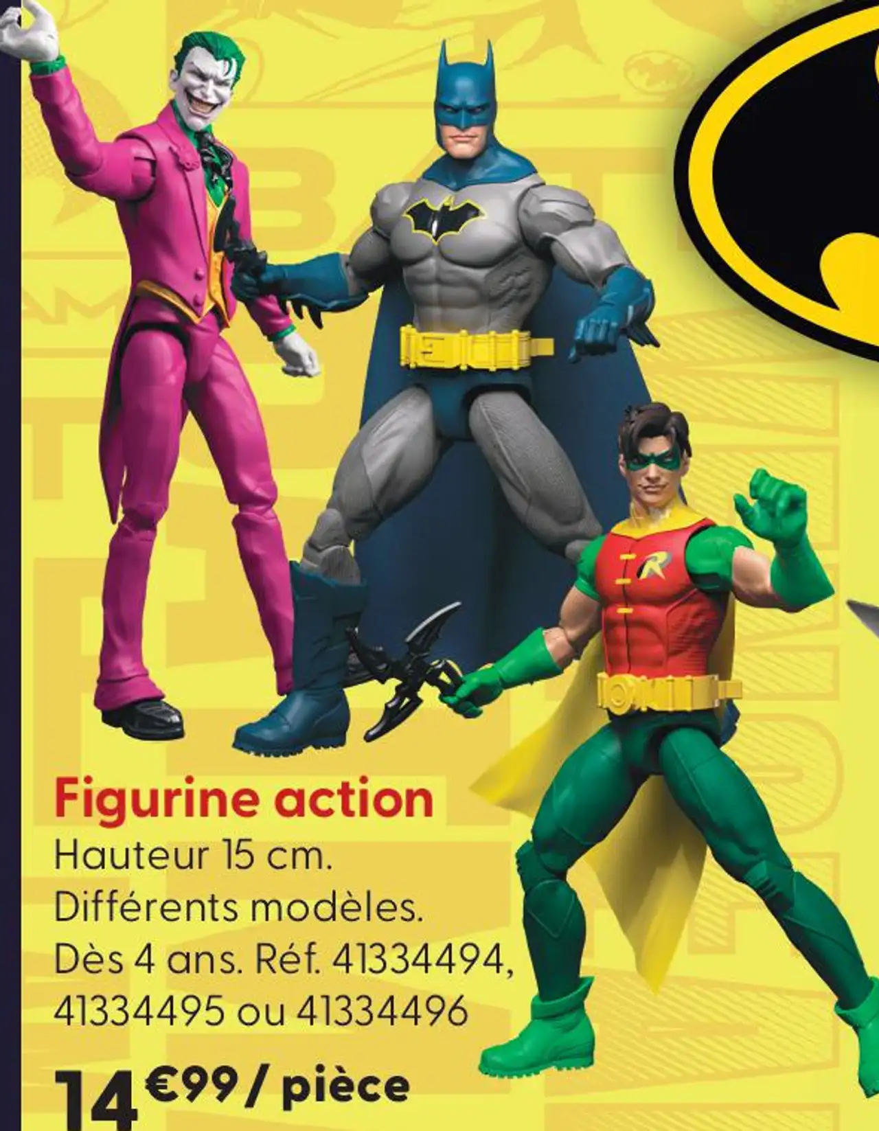 Figurine action Batman / Joker / Robin 15 cm