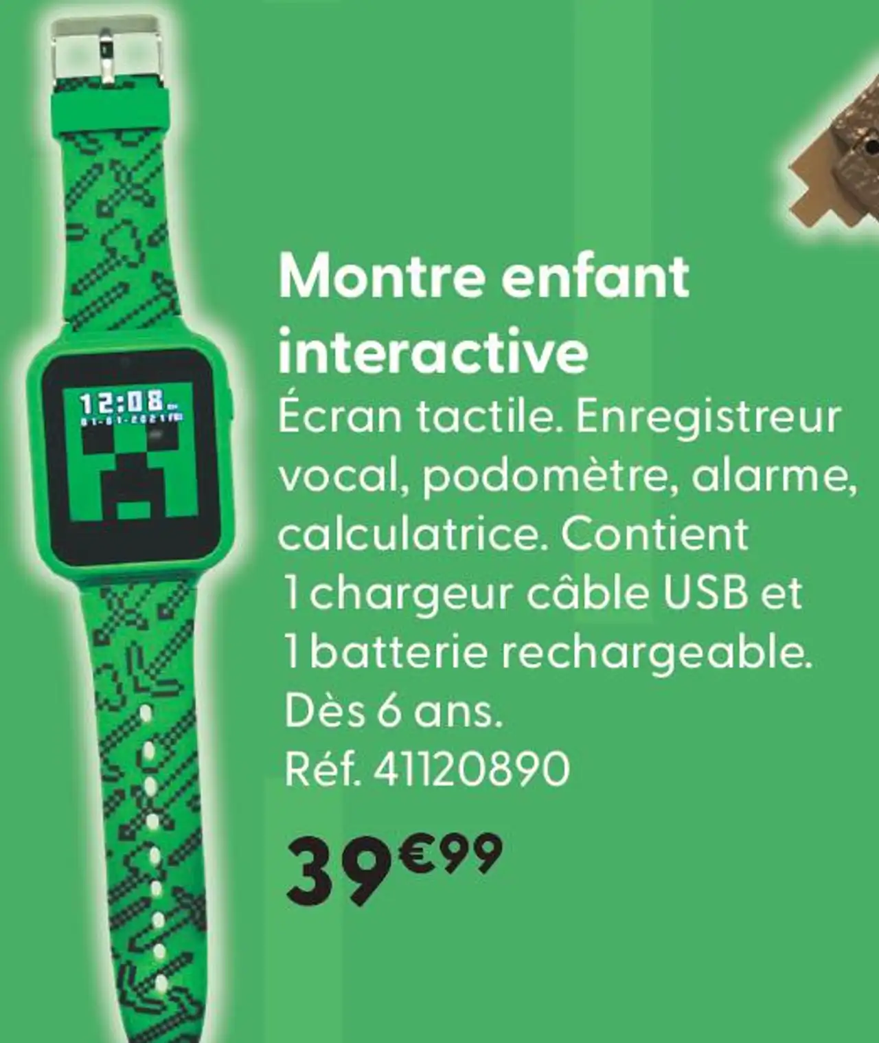 Montre enfant interactive Minecraft