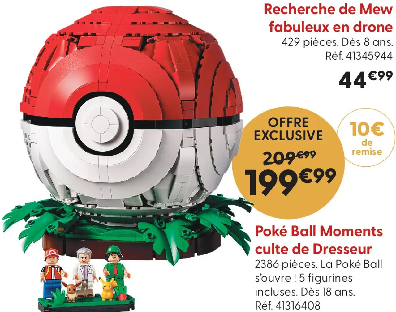 Jeu de construction LEGO Poké Ball Moments culte de Dresseur Pokémon