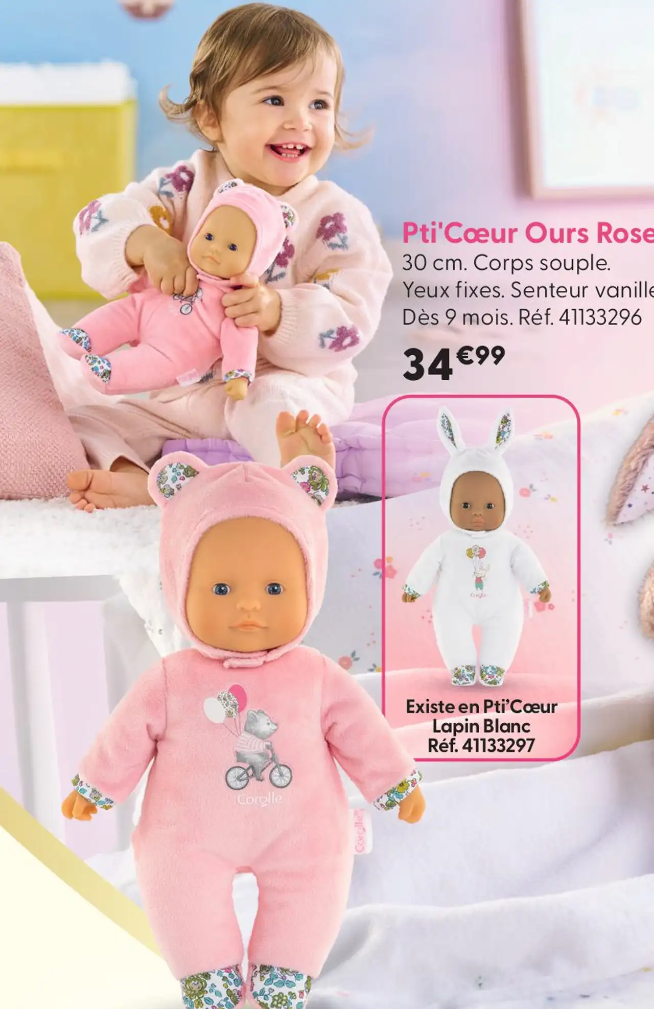 Poupée Pti'Cœur Ours Rose Corolle