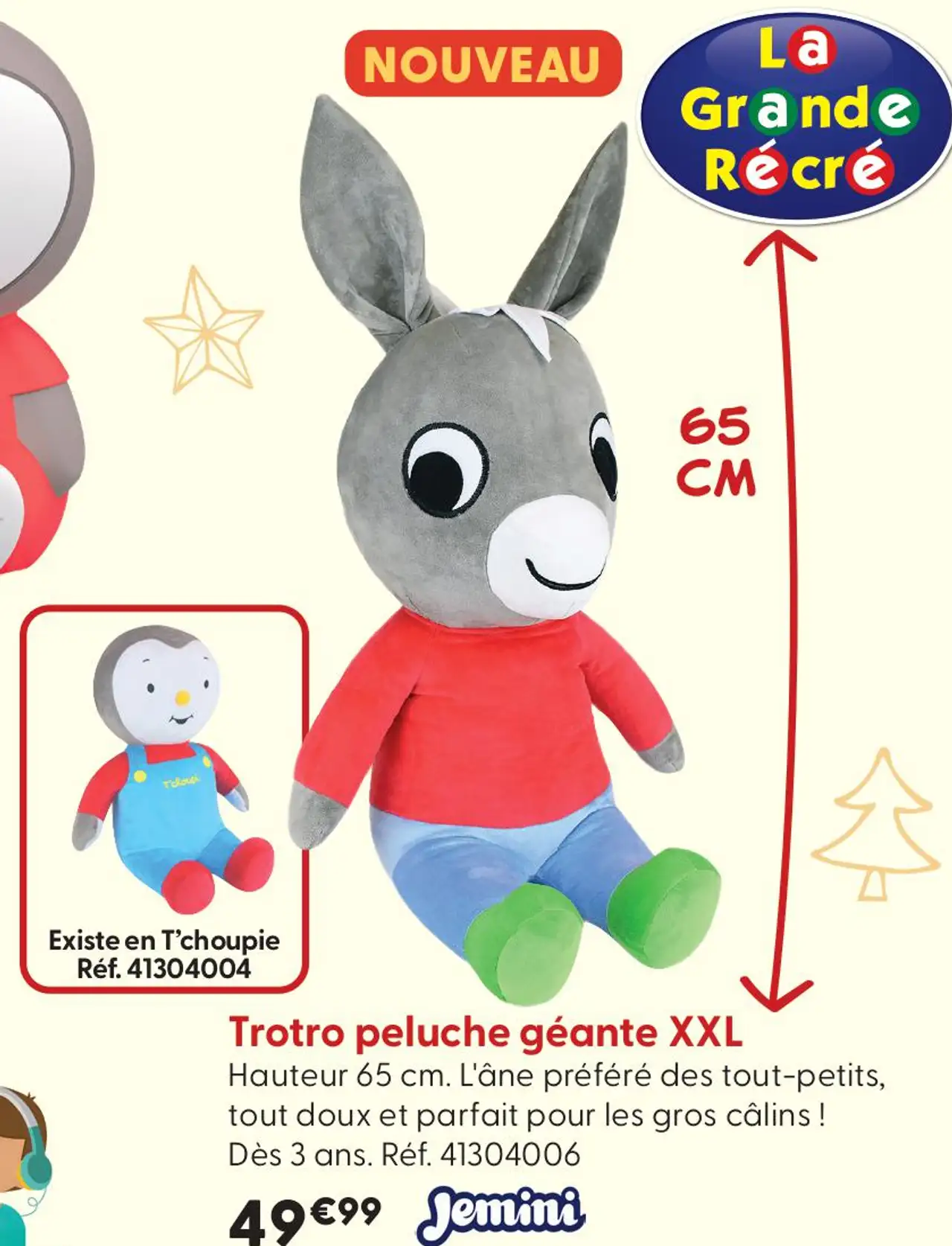 Trotro peluche géante XXL Jemini