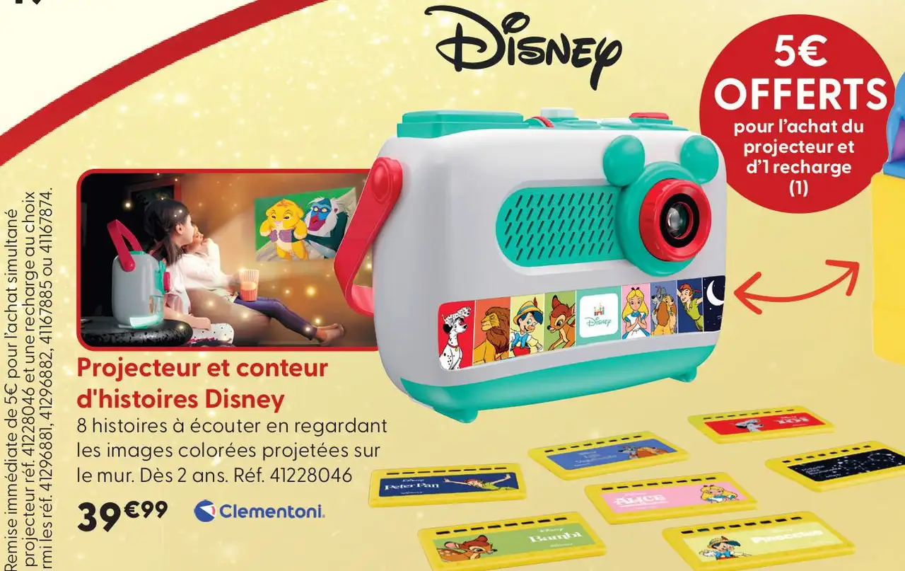 Projecteur et conteur d'histoires Disney Clementoni