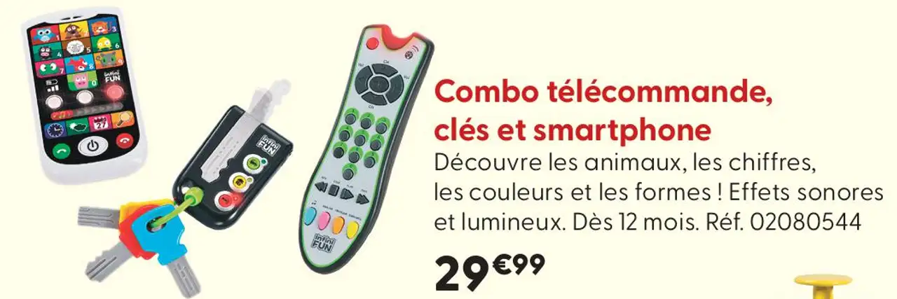 Combo télécommande, clés et smartphone