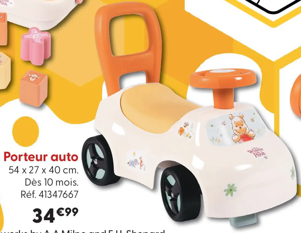 Porteur auto Disney Winnie l'Ourson Smoby