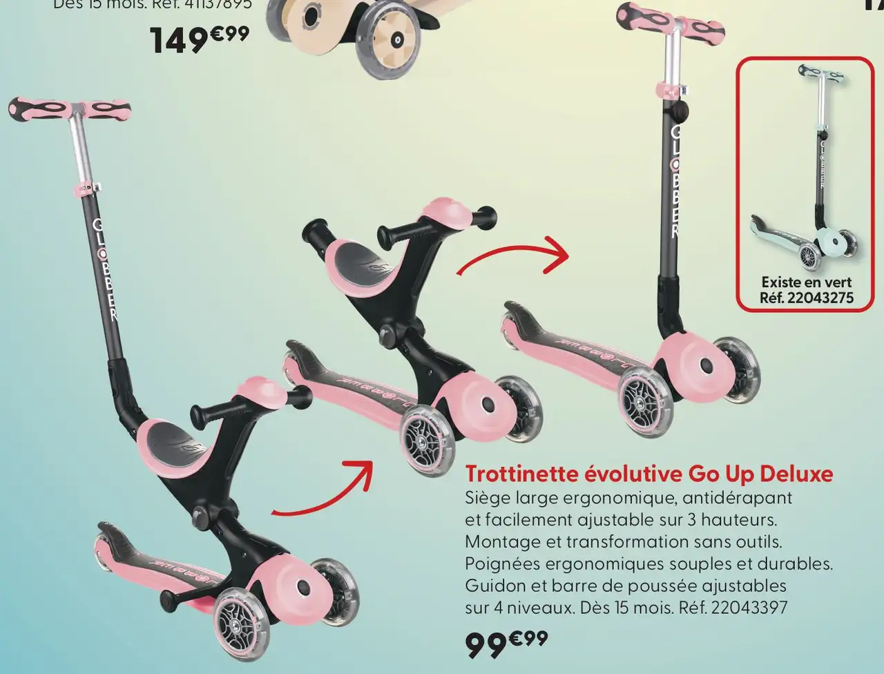 Trottinette évolutive Go Up Deluxe Globber