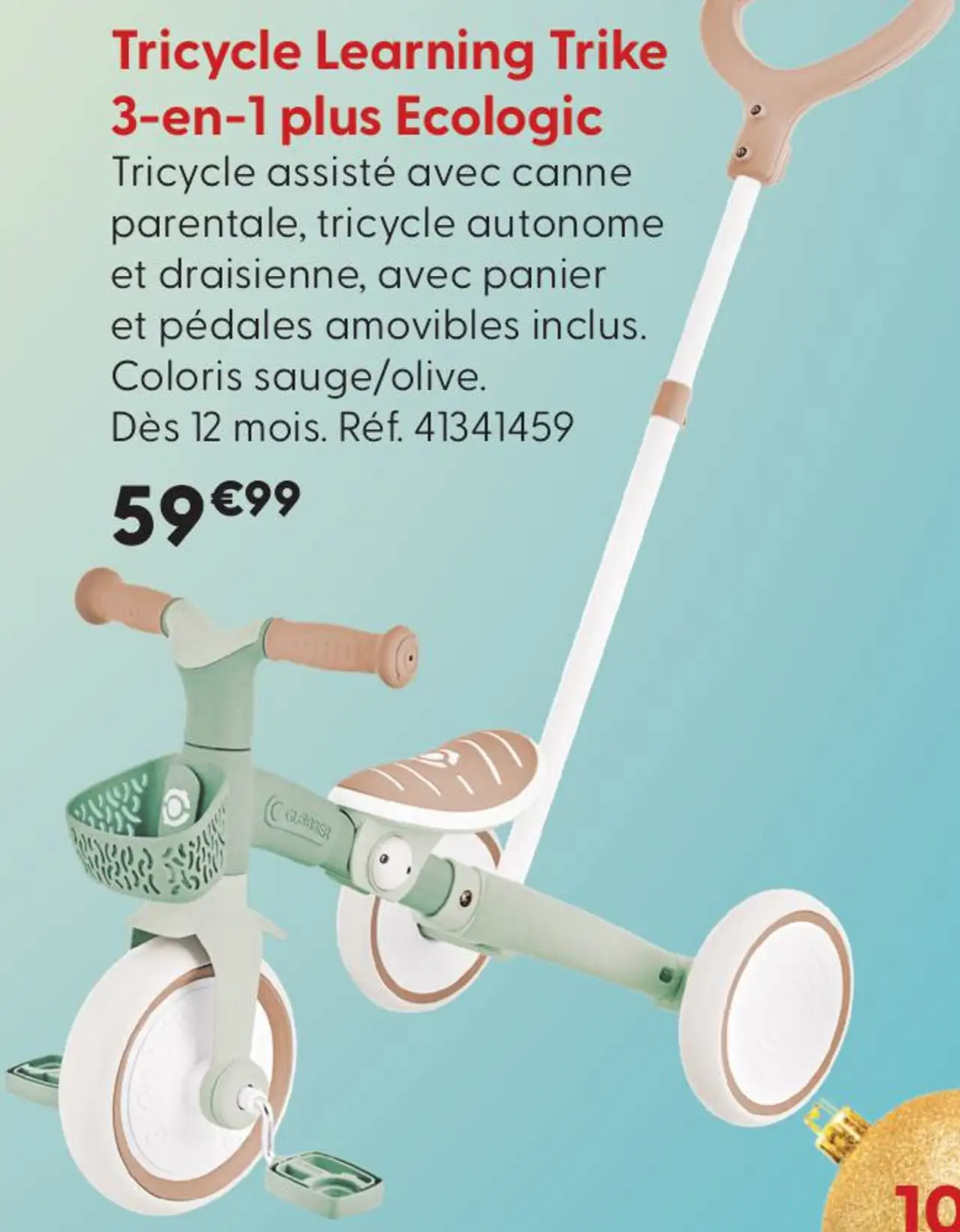 Tricycle Learning Trike 3-en-1 plus Ecologic Globber