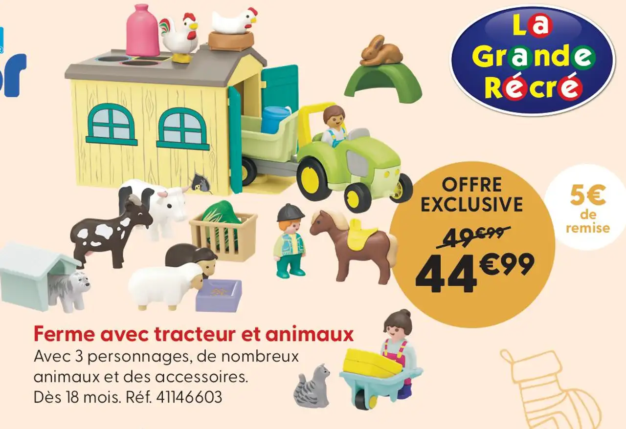 Playmobil Junior Ferme avec tracteur et animaux