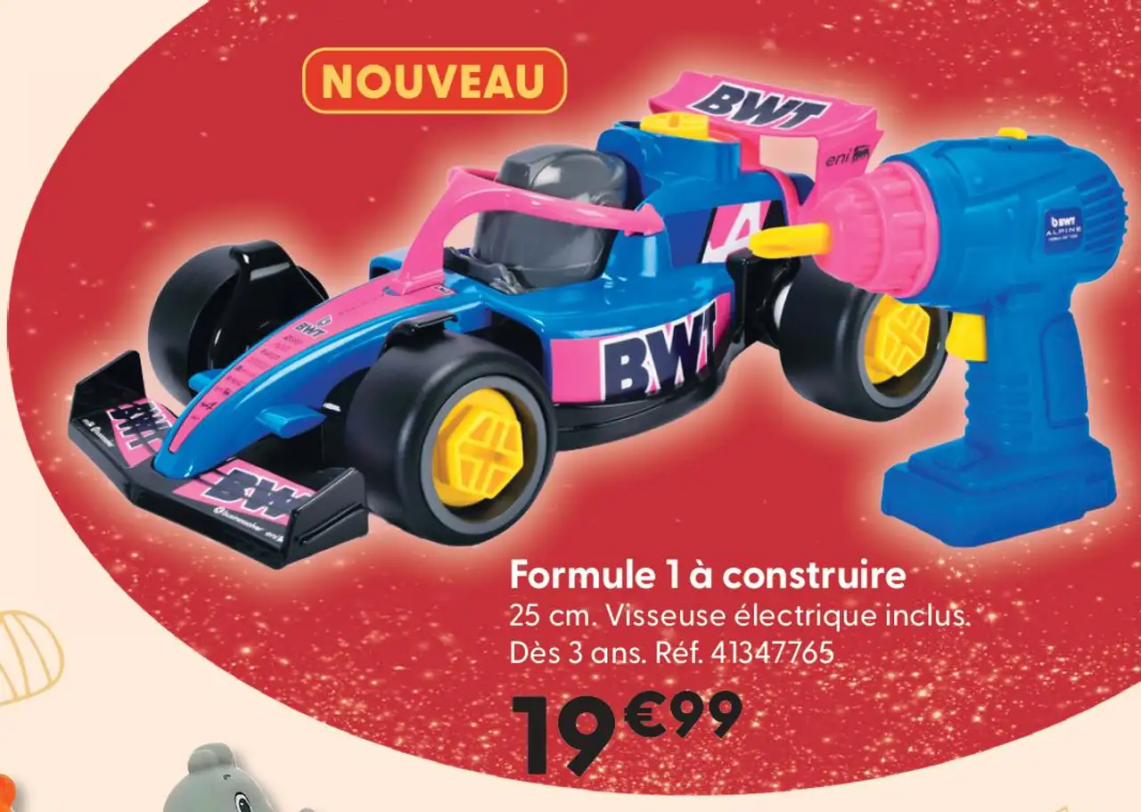 Formule 1 à construire avec visseuse électrique