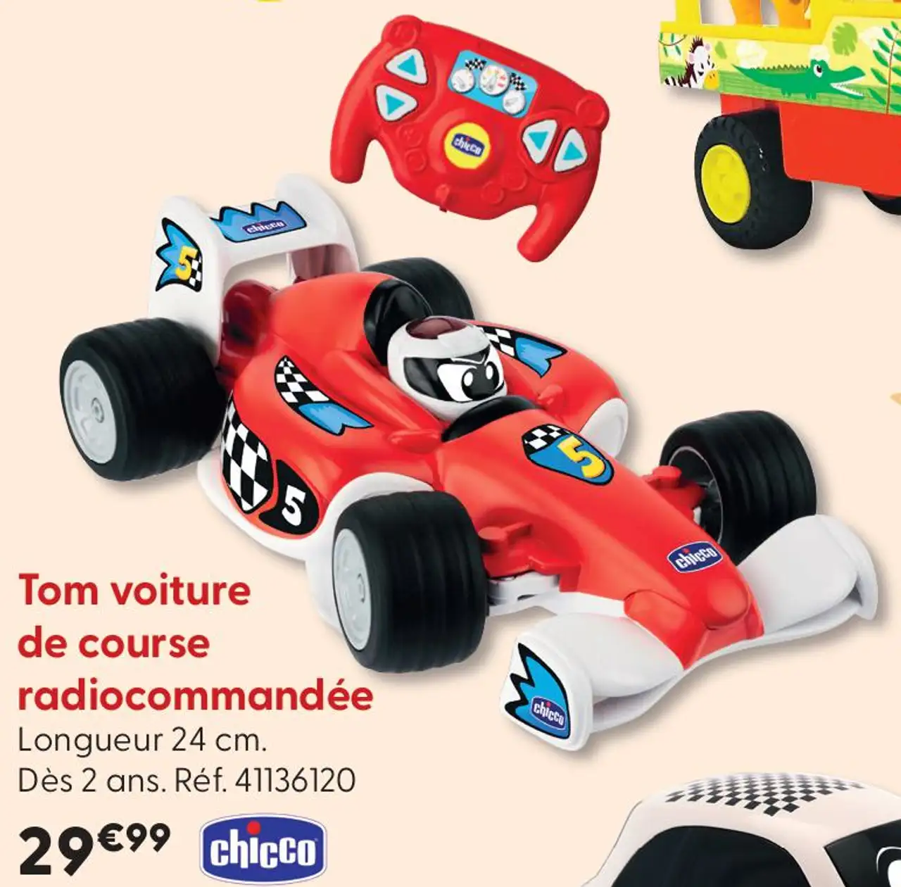 Tom voiture de course radiocommandée Chicco