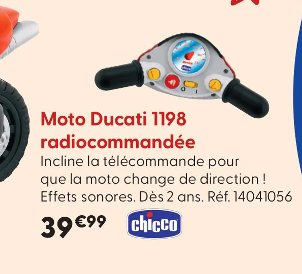 Moto Ducati 1198 radiocommandée Chicco